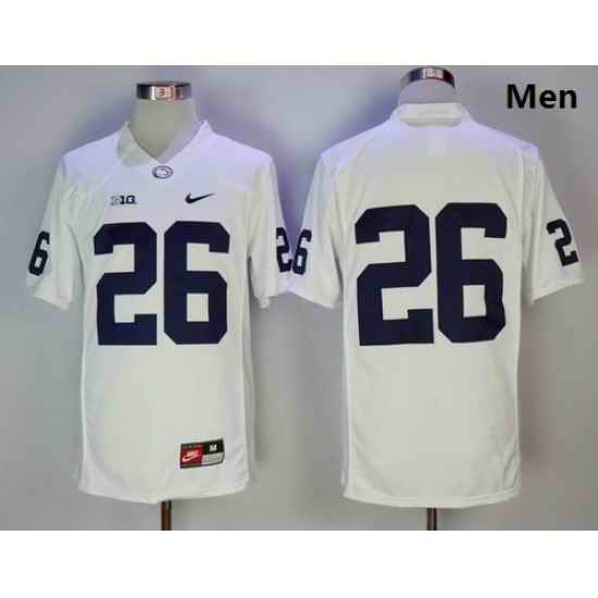 Men Penn State Nittany Lions 26 Saquon Barkley White College Football Jersey
